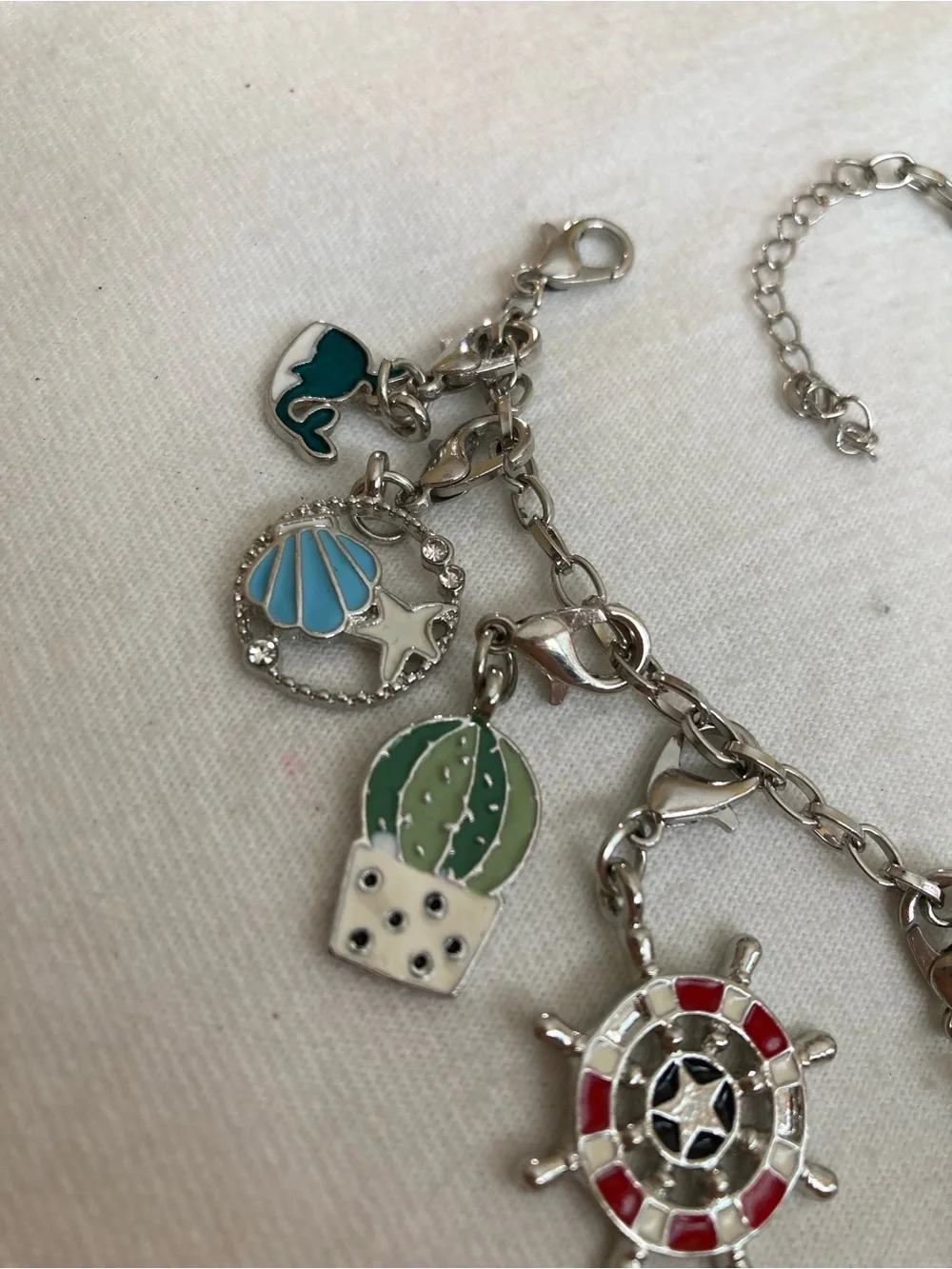 Ocean Sea Beach Charms Bracelet Mermaid Dolphins Nautical
